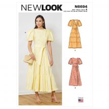 Patron New Look 6694 - robe fermeture asymétrique - Newlook - Mondial Tissus