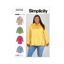 Patron Simplicity S9708.W2 - chemisiers pour femmes du 48 au 56 - Simplicity - Mondial Tissus