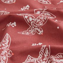 Toile à drap oiseaux rose - MT - Mondial Tissus