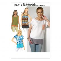 Patron Butterick 6214Y haut ample femme, taille 32 à 42 - Butterick - Mondial Tissus