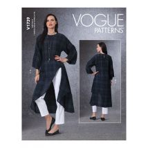 Patron Vogue 1739Y ensemble tunique asymétrique et pantalon droit ou évasé du 32 au 42 - Vogue - Mondial Tissus