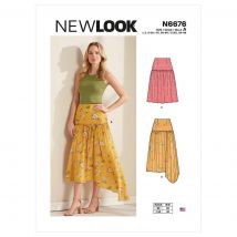 Patron new look 6676 jupe mi-longue 36-48 - Newlook - Mondial Tissus