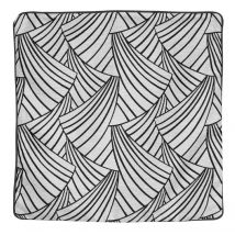 Housse de coussin jacquard Ardeco noir et écru 40x40 cm - Linder - Mondial Tissus