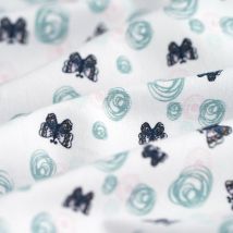 Tissu jersey coton bio paillon blanc - Mondial Tissus