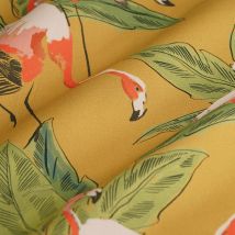 Tissu coton épais flamant rose grande largeur jaune moutarde - MT - Mondial Tissus