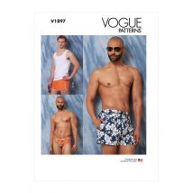 Patron Vogue 1897XM - maillots de bain et tricot de peau pour homme du S au L - Vogue - Mondial Tissus