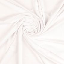 Maille jersey viscose doux uni blanc - Mondial Tissus