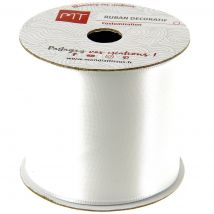 Bobine ruban satin blanc 50 mm - MT - Mondial Tissus