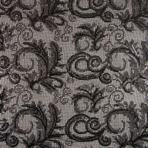 Tissu Tulle brodé noir argent - Mondial Tissus