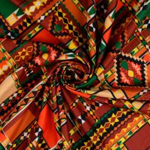Tissu suédine ethnique multicolore