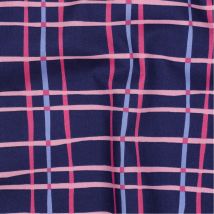 Tissu popeline damier irrégulier bleu et rose - Poppy Fabrics - Poppy Fabrics - Mondial Tissus