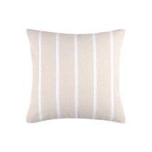 Coussin coton beige rayé blanc 50 x 50 cm - STOF - Mondial Tissus