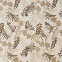 Tissu jacquard fin feuilles en folie naturel - Fryett's - Mondial Tissus