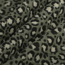 Tissu double gaze léopard kaki - MT - Mondial Tissus