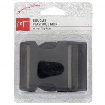 Boucle de survie plastique 50 mm 2 pcs noir - MT - Mondial Tissus