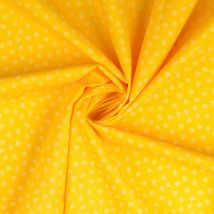 Tissu popeline coton mini ancres jaune