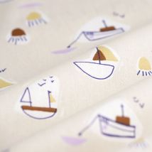 Tissu cretonne Quiberon multicolore - MT - Mondial Tissus