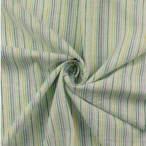 Tissu lin rayure bleu - Mondial Tissus