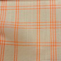 Tissu coton carreaux tartan jaune et orange fluo - Mondial Tissus