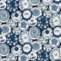 Tissu jacquard kusmi ombrelle bleu - Mondial Tissus