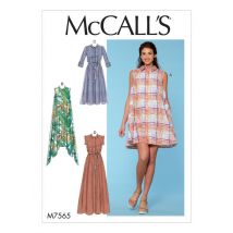 Patron McCall's 7565 Patron de robes chemises style trapèze - Femme 34-42 - McCall's - Mondial Tissus