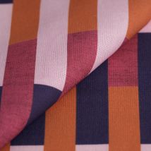 Tissu bachette code rayures multicolore - MT - Mondial Tissus