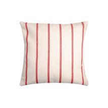 Coussin coton beige rayé rouge 50 x 50 cm - STOF - Mondial Tissus