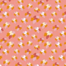 Tissu popeline coton pétales de fleurs rose - Mondial Tissus