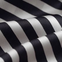 Tissu Satin polyester rayures Oblik noir - MT - Mondial Tissus