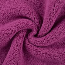 Tissu sherpa bouclette uni rose - Mondial Tissus