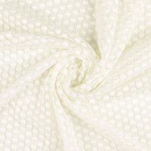 Tissu dentelle crochet blanche petit rond - Mondial Tissus