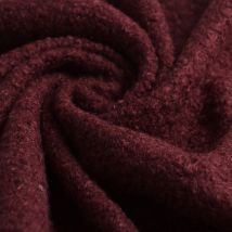 Tissu lainage polyester bouclette bordeaux - Mondial Tissus