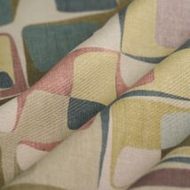 Tissu enduit Loneta forme géométrique multicolore - MT - Mondial Tissus