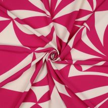 Tissu stretch polyester motif géométrique XXL rose fuchsia - Poppy Fabrics - Poppy Fabrics - Mondial Tissus