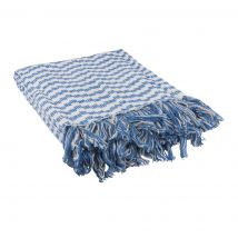 Plaid chevron bleu - MT - Mondial Tissus