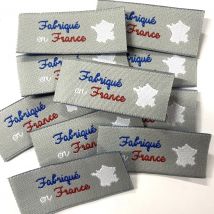 Lot de 10 étiquettes tissées Fabriqué En France - MT - Mondial Tissus