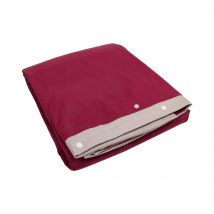 Housse de couette bordeaux lin percale 240x220 - MT - Mondial Tissus