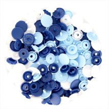 Boutons-pression Color Snaps bleu et blanc