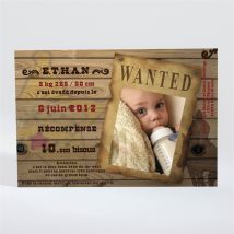 Faire-part naissance Wanted ! personnalisable - 13,8 x 9,5 cm - Monfairepart