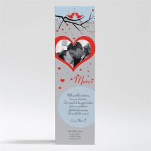 Carte de remerciement mariage personnalisable - 5,3 x 19,4 cm - Monfairepart