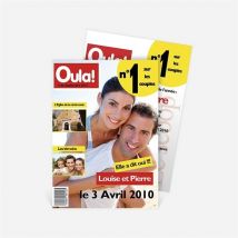 Faire-part mariage Imitation magazine humour personnalisable - 9,5 x 13,8 cm - Monfairepart
