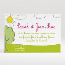 Carton d'invitation mariage Papa et Maman se marient! personnalisable - 11 x 7,5 cm - Monfairepart