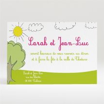 Carton d'invitation mariage Notre Belle Famille personnalisable - 11 x 7,5 cm - Monfairepart