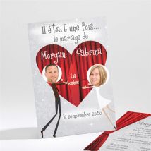 Faire-part mariage Carte invitation originale personnalisable - 9,5 x 13,8 cm - Monfairepart