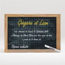 Carton d'invitation mariage Au tableau ! personnalisable - 11 x 7,5 cm - Monfairepart