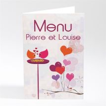 Menu mariage Carte originale personnalisable - 10 x 14,5 cm - Monfairepart