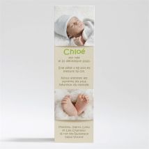 Faire-part naissance Faire part Marque page photo personnalisable - 5,4 x 19,4 cm - Monfairepart