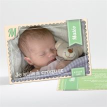 Faire-part naissance personnalisable - 13,8 x 9,5 cm - Monfairepart