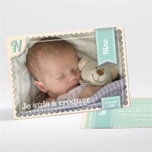 Faire-part naissance personnalisable - 13,8 x 9,5 cm - Monfairepart