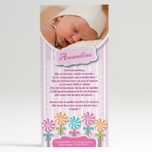 Faire-part naissance Faire part Champetre vintage personnalisable - 10 x 21 cm - Monfairepart